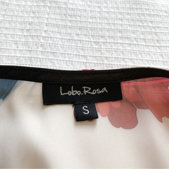 LOBO ROSA BOLERO KIMONO SATIN BIRD PRINT TIERED RUFFLE SHORT MAXI DRESS - S - Picture 7 of 11